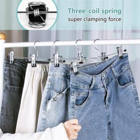 img 1 attached to 👖 IEOKE Pant Hangers, Skirt Hangers with Clips - Metal Trouser Clip Hangers for Heavy Duty - Ultra Thin Space Saving Solution