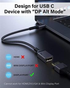 img 3 attached to 🔌 Maxonar адаптер USB C к DisplayPort 8K 60 Гц - Thunderbolt 3 видео конвертер для MacBook Pro, iPad Pro, Surface Book, Dell XPS - поддержка HBR3/DSC/HDR - серый.