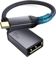 🔌 maxonar адаптер usb c к displayport 8k 60 гц - thunderbolt 3 видео конвертер для macbook pro, ipad pro, surface book, dell xps - поддержка hbr3/dsc/hdr - серый. логотип