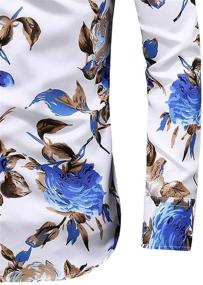 img 1 attached to Printed Long Sleeve Button Down Dress Floral Men's Clothing