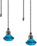 💎 enhance your ceiling fan experience with 2-piece light blue diamond fan pull chains – 20 inch chain extender & connector for home décor or wedding ornament логотип
