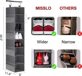 img 2 attached to 👗 Organize Your Closet with the MISSLO 8-Shelf Hanging Shoe Organizer: Clothes, Hats, Handbags, and More!