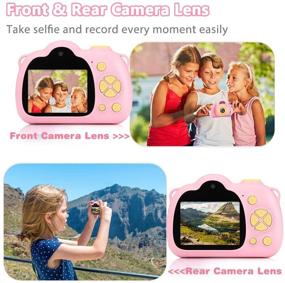 img 2 attached to 📸 Fede Girls Toys Age 3 4 5 6 7 8, Kids Digital Camera for Girls Pink, Toddler Camera Video Recorder HD 12MP 1080P with 32G SD Card, Kids Christmas Birthday Gifts Toys for 3 4 5 6 7 8 Year Old Girls