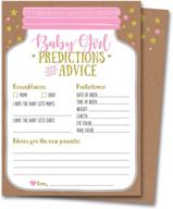 👶 personalized mason jar baby shower predictions and advice cards - unforgettable baby girl shower games, decorations, and favors logo