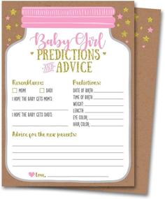img 4 attached to 👶 Персонализированные карточки с предсказаниями и советами для вечеринки в стиле "Baby Shower" в масонской банке - незабываемые игры, декорации и подарки для маленькой принцессы.