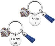 🔑 cenwa i love my big/lil keychain set: perfect sorority gift for beloved soror sisters logo