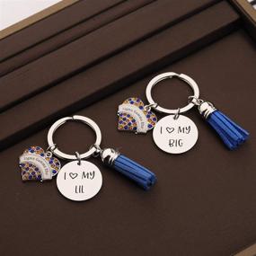 img 1 attached to 🔑 CENWA I Love My Big/Lil Keychain Set: Perfect Sorority Gift for Beloved Soror Sisters