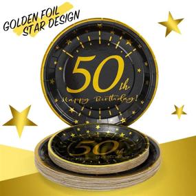 img 1 attached to 🎉 50th Birthday Party Supplies Set: Plates, Napkins, Cups - Serves 30 – Decorations for Men and Women