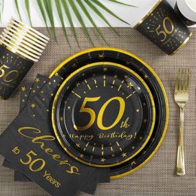 img 3 attached to 🎉 50th Birthday Party Supplies Set: Plates, Napkins, Cups - Serves 30 – Decorations for Men and Women