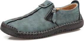 img 4 attached to Stylish Leather Stitching Oxfords: Comfortable Men's Shoes for Fashionable Loafers & Slip-Ons