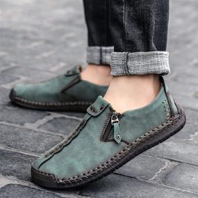 img 1 attached to Stylish Leather Stitching Oxfords: Comfortable Men's Shoes for Fashionable Loafers & Slip-Ons