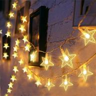 ⭐ 43 ft 100 led fairy lights for halloween & christmas - waterproof twinkle lights with 8 flashing modes, bedroom wall wedding indoor outdoor decoration, warm white tofu star string lights логотип