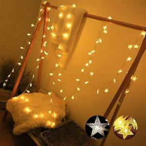 img 1 attached to ⭐ 43 ft 100 LED Fairy Lights for Halloween & Christmas - Waterproof Twinkle Lights with 8 Flashing Modes, Bedroom Wall Wedding Indoor Outdoor Decoration, Warm White TOFU Star String Lights