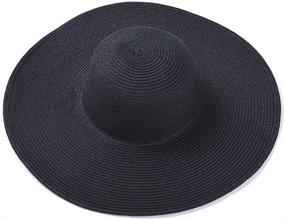 img 3 attached to 👒 Womens Large Bowknot Straw Hat - Floppy Foldable Roll up Beach Cap with UPF 50+ Sun Protection