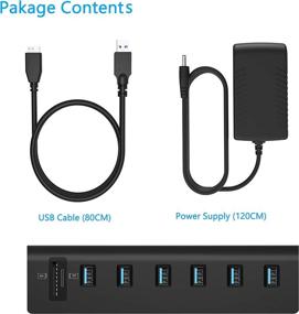 img 1 attached to 🖥️ CATECK USB 3.0 Hub, 6-Port Aluminum Hub with SD/TF Card Slots & 5V/4A High Capacity Power Supply for Mac, Mac Book Air, Mac Pro, Mac Book Pro, Mac Book, Mac Mini, PCs, and Laptops (Black)