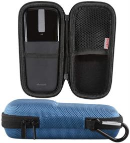 img 3 attached to 🖱️ BOVKE Protective Carrying Case for Microsoft Arc Touch Mouse: Hard EVA Shockproof Travel Storage Pouch Cover Bag in Blue - Ultimate Protection and Portable Storage Solution
