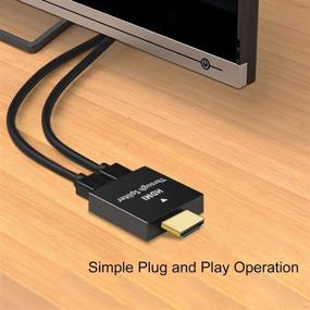 img 2 attached to 🔌 1x2 HDMI Splitter: 4K Dual Monitor Adapter for Full HD 1080P 3D - Mirror Display