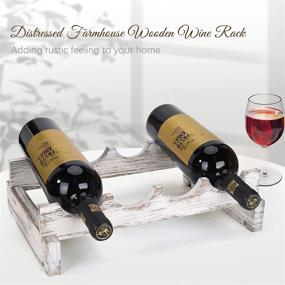 img 3 attached to 🍷 Wine Rack Wine Bottle Holder, Rustic Whitewashed Countertop Wine Storage, 4 Bottle Wood Wine Rack Table for Cabinet Display Shelves, Wine Holders Stands for Counter - Improve SEO