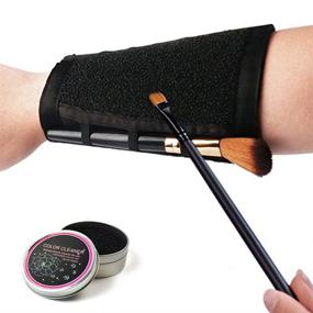 img 3 attached to 🖤 Frcolor Makeup Brush Cleaner Armband for Effective Makeup Brush Cleaning (Black)