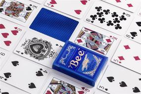 img 1 attached to 🐝 Bee MetalLuxe Blue Foil Diamond Back Playing Cards - Standard Index