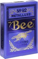 🐝 bee metalluxe blue foil diamond back playing cards - standard index logo