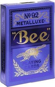 img 4 attached to 🐝 Bee MetalLuxe Blue Foil Diamond Back Playing Cards - Standard Index