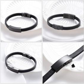 img 3 attached to Genuine Leather Cremation Bracelet with Hearbeingt Urn Keepsake for Men and Women - Jewelry for Ashes