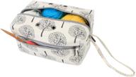 🌳 luxja small yarn storage bag - portable organizer for yarn skeins, crochet hooks, knitting needles (up to 8 inches) and small accessories - suitable for travel - small size (trees design) logo