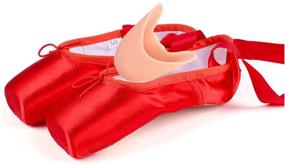 img 1 attached to Daydance Ballet Pointe Shoes for Girls and Women with Ribbon, Ballerina Shoes Including Toe Pads