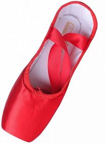 img 2 attached to Daydance Ballet Pointe Shoes for Girls and Women with Ribbon, Ballerina Shoes Including Toe Pads