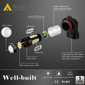 img 2 attached to 🚗 Upgrade Your Car with Alla Lighting 80W 12277 P13W LED Bulbs - Powerful Xenon White Daytime Running Lights (DRL)/Fog Lights!