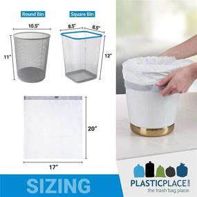 img 3 attached to 🗑️ 6 Gallon Trash Bags │ 0.7 Mil │ White Drawstring Garbage Can Liners │ 17x20 (200 Count) by Plasticplace