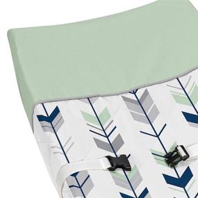 img 1 attached to 🦉 SEO-Optimized Changing Pad Cover: Sweet Jojo Designs Grey, Navy Blue, and Mint Woodland Arrow Unisex Baby Changing Pad Cover