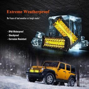 img 1 attached to 🚦 7 Inch Yellow LED Fog Lights Bar: Off Road Driving Lights for Jeep, UTV, ATV, Truck, Boat - Spot & Flood Combo Beam