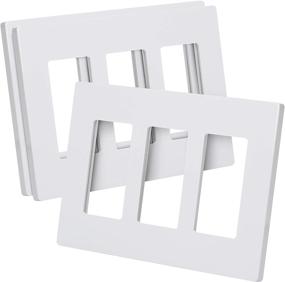 img 4 attached to 🔌 Sleek and Convenient Bates Screwless Decorator Wall Plates - 3 Gang Switch Plate Covers - 3 Pack