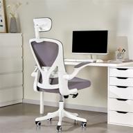 💺 omusa-pdi ergonomic office chair: adjustable armrest & lumbar support, high back, mesh computer chair for home office (white) логотип