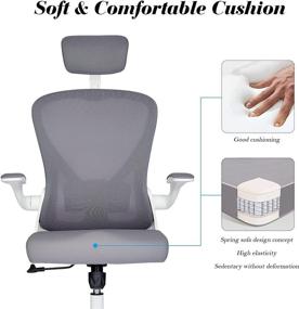 img 1 attached to 💺 OMUSA-PDI Ergonomic Office Chair: Adjustable Armrest & Lumbar Support, High Back, Mesh Computer Chair for Home Office (White)