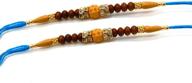 stunning set of two rakhi with stone & moti - varying colors and multi designs for raksha bandhan gift logo