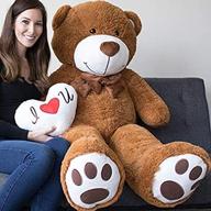 🐻 yesbears 5-foot brown microfiber teddy bear: bowtie & face with bonus pillow logo