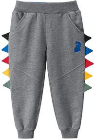 img 2 attached to 🦖 Boys' Toddler Dinosaur Drawstring Sweatpants for Fruitsunchen Clothing Pants