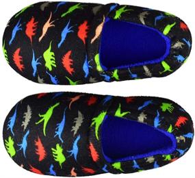 img 2 attached to Tirzrro Kids Big Boys Warm Dinosaur 🦖 Slippers with Soft Memory Foam: Indoor Anti-Slip Comfort