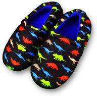 tirzrro kids big boys warm dinosaur 🦖 slippers with soft memory foam: indoor anti-slip comfort logo