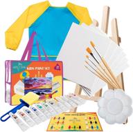 🎨 complete kids art set: acrylic paints, canvas, easel & more for boys and girls! ideal for artist children 3-10 years logo