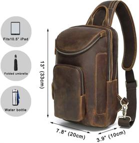 img 2 attached to Lannsyne Retro Leather Crossbody Backpack