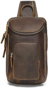 img 3 attached to Lannsyne Retro Leather Crossbody Backpack