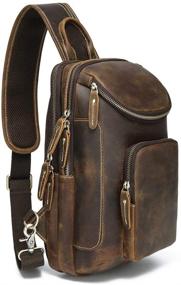 img 4 attached to Lannsyne Retro Leather Crossbody Backpack