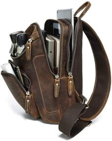 img 1 attached to Lannsyne Retro Leather Crossbody Backpack