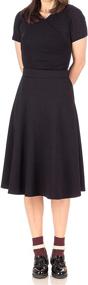 img 3 attached to Elevate Your Style with Dani's Choice High Waist A-line Flared Skater Midi Skirt