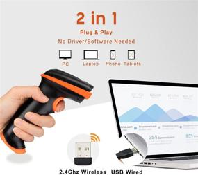 img 3 attached to 📱 Tera Barcode Scanner with Battery Indicator - Wireless & Wired, 1D/2D QR Code Reader, Compact Plug and Play, Portable Handheld Scanner for Digital Print Bar Codes