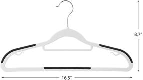 img 2 attached to Finnhomy Bar Design Heavy Duty 50 Pack Plastic Hangers with Non-Slip Pads - Ideal for Shirts, Pants, Scarves, Coats, and More